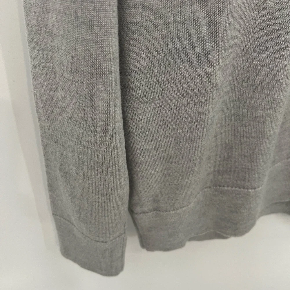 Banana Republic merino wool light gray 1/4 zip pullover